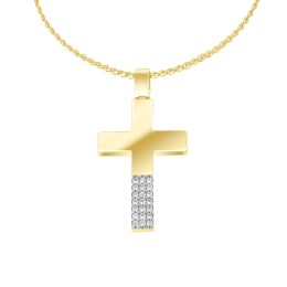 γυναικείος κίτρινος χρυσός σταυρός ζιργκόν ST11101144
