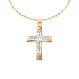 γυναικείος ροζ χρυσός σταυρός ζιργκόν ST11300803