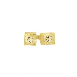 καρφωτά κίτρινα χρυσά σκουλαρίκια κύβος SK11100550