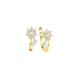 κίτρινα χρυσά γυναικεία σκουλαρίκια λουλούδι SK11100545