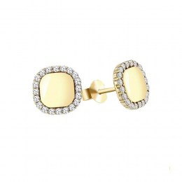 κίτρινα χρυσά καρφωτά σκουλαρίκια ζιργκόν SK11100136