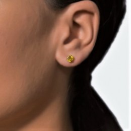 κίτρινα χρυσά καρφωτά σκουλαρίκια ζιργκόν SK11100155(b)