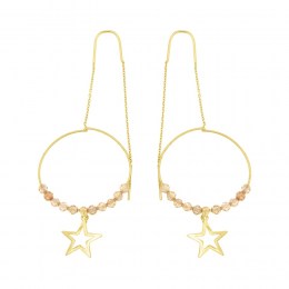κίτρινα χρυσά σκουλαρίκια κρίκοι αστέρι SK11100565