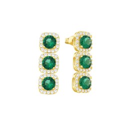κίτρινα χρυσά σκουλαρίκια πράσινα ζιργκόν SK11101027