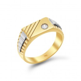 Κίτρινο χρυσό ανδρικό δαχτυλίδι ζιργκόν D11400574