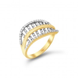Κίτρινο χρυσό δαχτυλίδι γυναικείο ζιργκόν D11100527