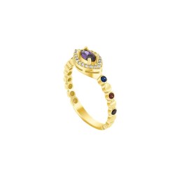 κίτρινο χρυσό δαχτυλίδι πολύχρωμα ζιργκόν D11101013