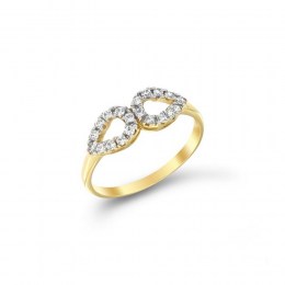 Κίτρινο χρυσό γυναικείο δαχτυλίδι δάκρυ D11100376