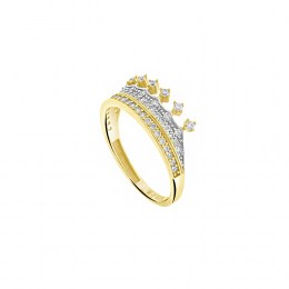 κίτρινο χρυσό γυναικείο δαχτυλίδι κορώνα D11400851