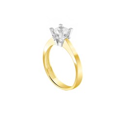 κίτρινο χρυσό μονόπετρο δαχτυλίδι ζιργκόν D11100985
