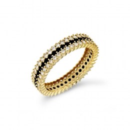 Κίτρινο χρυσό ολόβερο δαχτυλίδι ζιργκόν D1110549