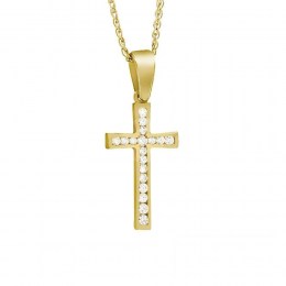 Κίτρινος χρυσός γυναικείος σταυρός ζιργκόν ST11100163