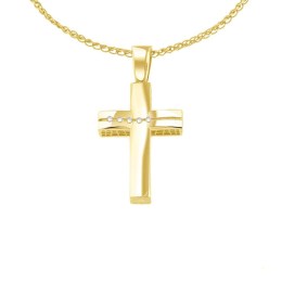 κίτρινος χρυσός γυναικείος σταυρός ζιργκόν ST11101033