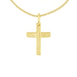 κίτρινος χρυσός σταυρός δύο όψεων ST11101119(a)