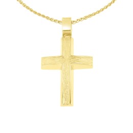 κίτρινος χρυσός σταυρός δύο όψεων ST11101121