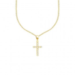 κολιέ γυναικείο κίτρινο χρυσό σταυρός KL11100185