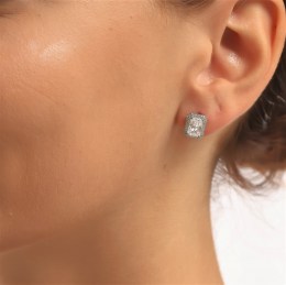 λευκόχρυσα καρφωτά γυναικεία σκουλαρίκια ζιργκόν SK11200492(b)