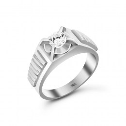 Λευκόχρυσο ανδρικό δαχτυλίδι ζιργκόν D11200589