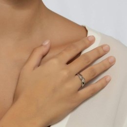 Λευκόχρυσο δαχτυλίδι γυναικείο ζιργκόν D11200403(b)