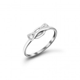 Λευκόχρυσο γυναικείο δαχτυλίδι φιόγκος D11200684