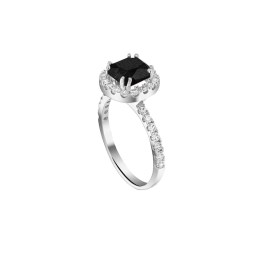 λευκόχρυσο γυναικείο δαχτυλίδι ροζέτα μαύρη D11201042