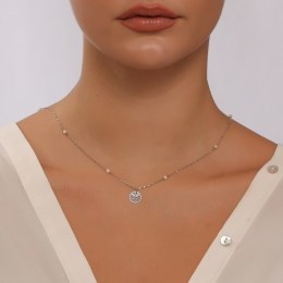 λευκόχρυσο γυναικείο κολιέ μαργαριτάρια KL11400414(a)