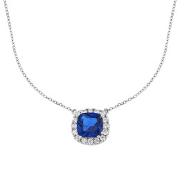λευκόχρυσο γυναικείο κολιέ μπλε πέτρα KL11200440