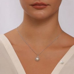 λευκόχρυσο γυναικείο κρεμαστό μαργαριτάρι KR11200124(a)