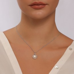 λευκόχρυσο γυναικείο κρεμαστό μαργαριτάρι KR11200127(a)