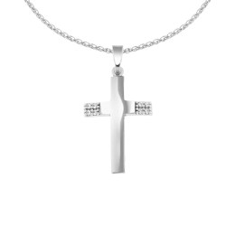 λευκόχρυσος γυναικείος σταυρός ζιργκόν ST11200962