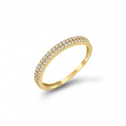 Μισόβερο δαχτυλίδι κίτρινο χρυσό ζιργκόν D11100556