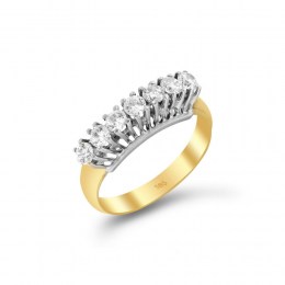 μισόβερο δαχτυλίδι κίτρινο χρυσό ζιργκόν D11400354