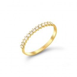 Μισόβερο κίτρινο χρυσό δαχτυλίδι ζιργκόν D11100689