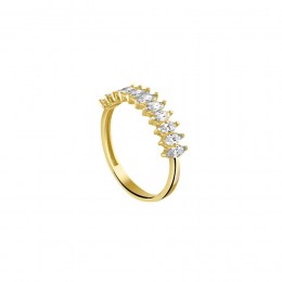 μισόβερο κίτρινο χρυσό δαχτυλίδι ζιργκόν D11100904