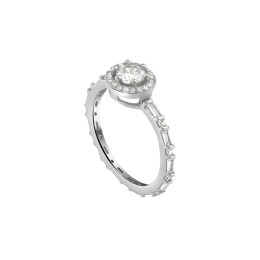μονόπετρο ασημένιο δαχτυλίδι λευκά ζιργκόν D21200162