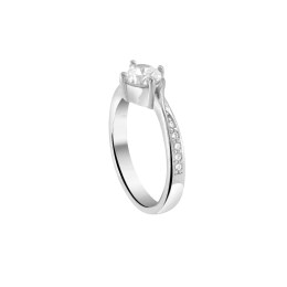 μονόπετρο ασημένιο δαχτυλίδι λευκά ζιργκόν D21200208