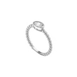 μονόπετρο ασημένιο δαχτυλίδι λευκό ζιργκόν D21200172