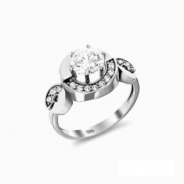 Μονόπετρο δαχτυλίδι λευκόχρυσο ζιργκόν D11200069
