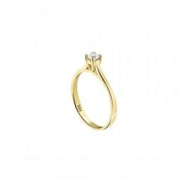 μονόπετρο κίτρινο χρυσό δαχτυλίδι ζιργκόν D11100869