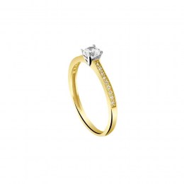 μονόπετρο κίτρινο χρυσό δαχτυλίδι ζιργκόν D11100936