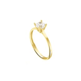 μονόπετρο κίτρινο χρυσό δαχτυλίδι ζιργκόν D11100961