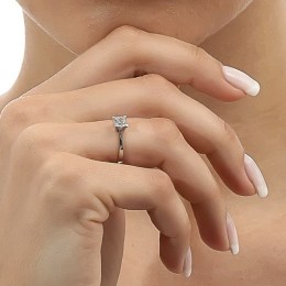 μονόπετρο λευκόχρυσο δαχτυλίδι ζιργκόν D11201051(b)