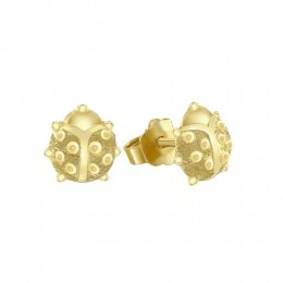παιδικά κίτρινα χρυσά καρφωτά σκουλαρίκια πασχαλίτσα SK11100173
