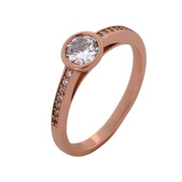 ροζ ασημένιο μονόπετρο δαχτυλίδι ζιργκόν D21300025