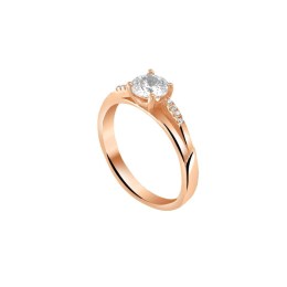 ροζ ασημένιο μονόπετρο δαχτυλίδι ζιργκόν D213000116
