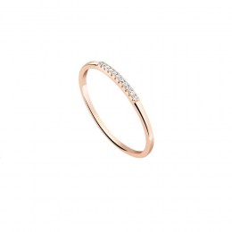 ροζ επίχρυσο ασημένιο δαχτυλίδι μισόβερο D21300105