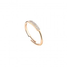 ροζ επίχρυσο ασημένιο δαχτυλίδι μισόβερο D21300107