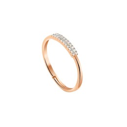 ροζ επίχρυσο ασημένιο δαχτυλίδι μισόβερο D21300110