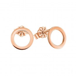 ροζ χρυσά καρφωτά σκουλαρίκια κύκλος SK11300401
