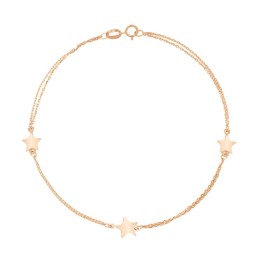 ροζ χρυσό γυναικείο βραχιόλι αστεράκια BR11300381